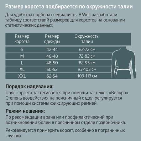 Корсет ортопедический B.Well