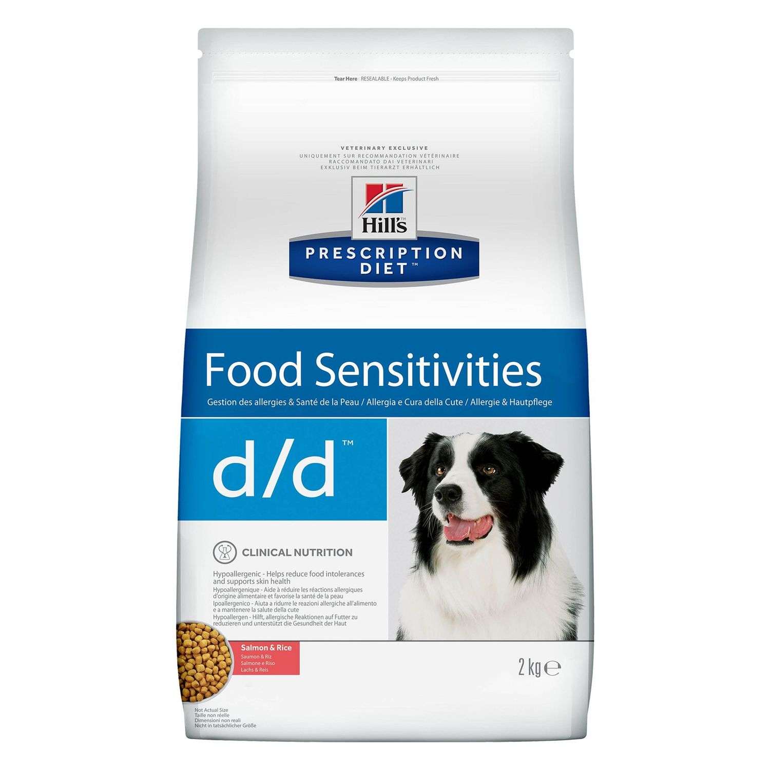 Корм для собак HILLS 2кг Prescription Diet d/d Food Sensitivities для кожи и пищевой аллергии лосось с рисом сухой - фото 1