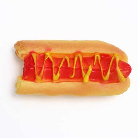 Игрушка Пижон пищащая «Недоеденный хот-дог» для собак 12 см
