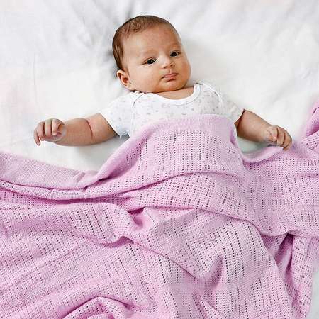 Одеяло вязаное Baby Nice 100х140 розовое