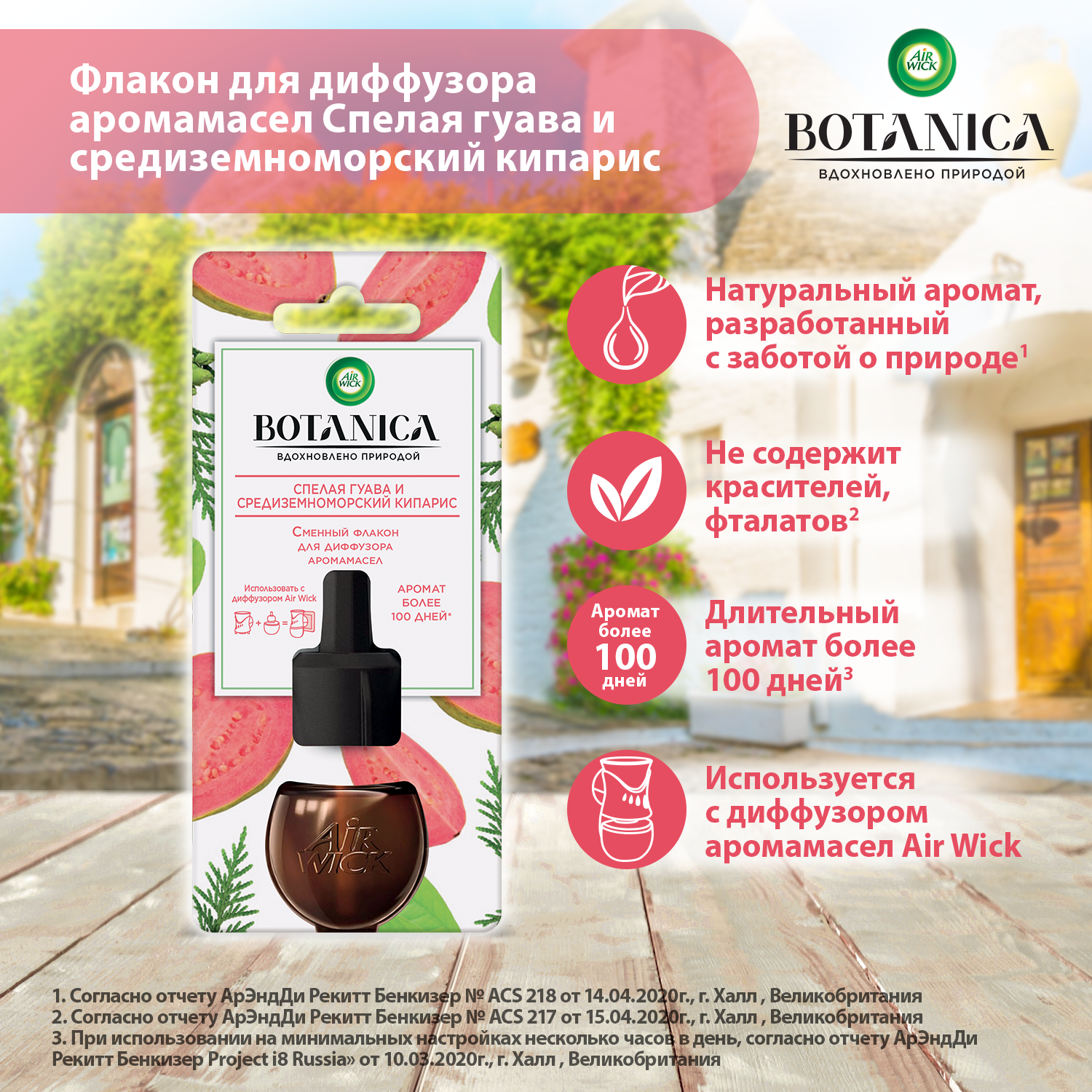 Сменный флакон для диффузора Air Wick Botanica Спелая гуава и средиземноморский кипарис 19 мл - фото 3