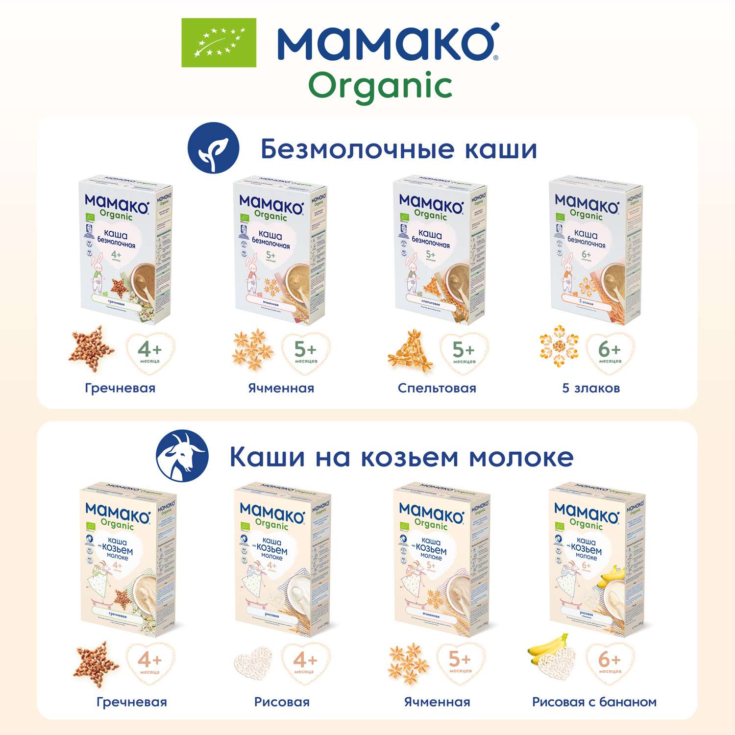 Каша Мамако Organic ячменная на козьем молоке 200г с 5месяцев - фото 14