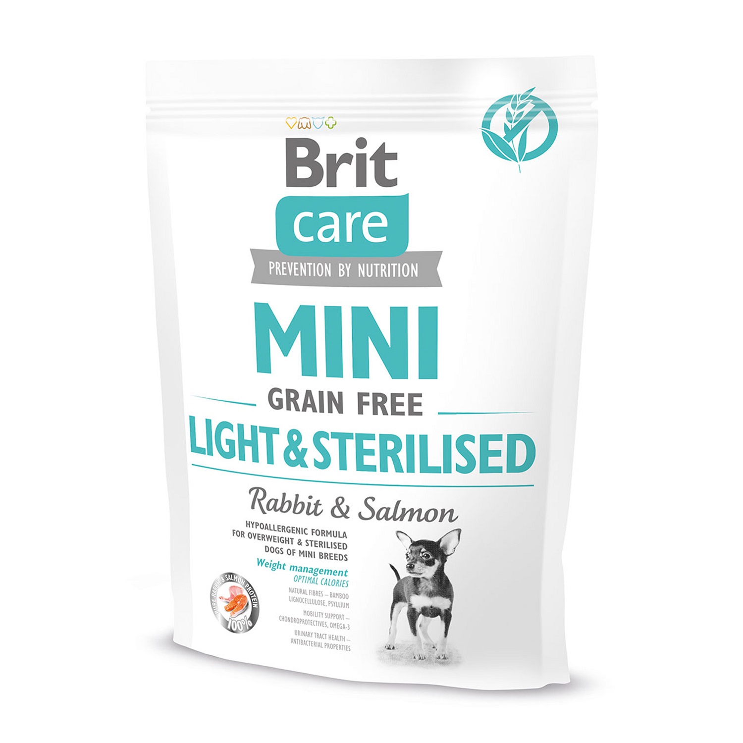 Корм Brit 400г Care Mini GF Light Sterilised беззерновой для стерилизованных собак мини-пород с избыточным весом - фото 1
