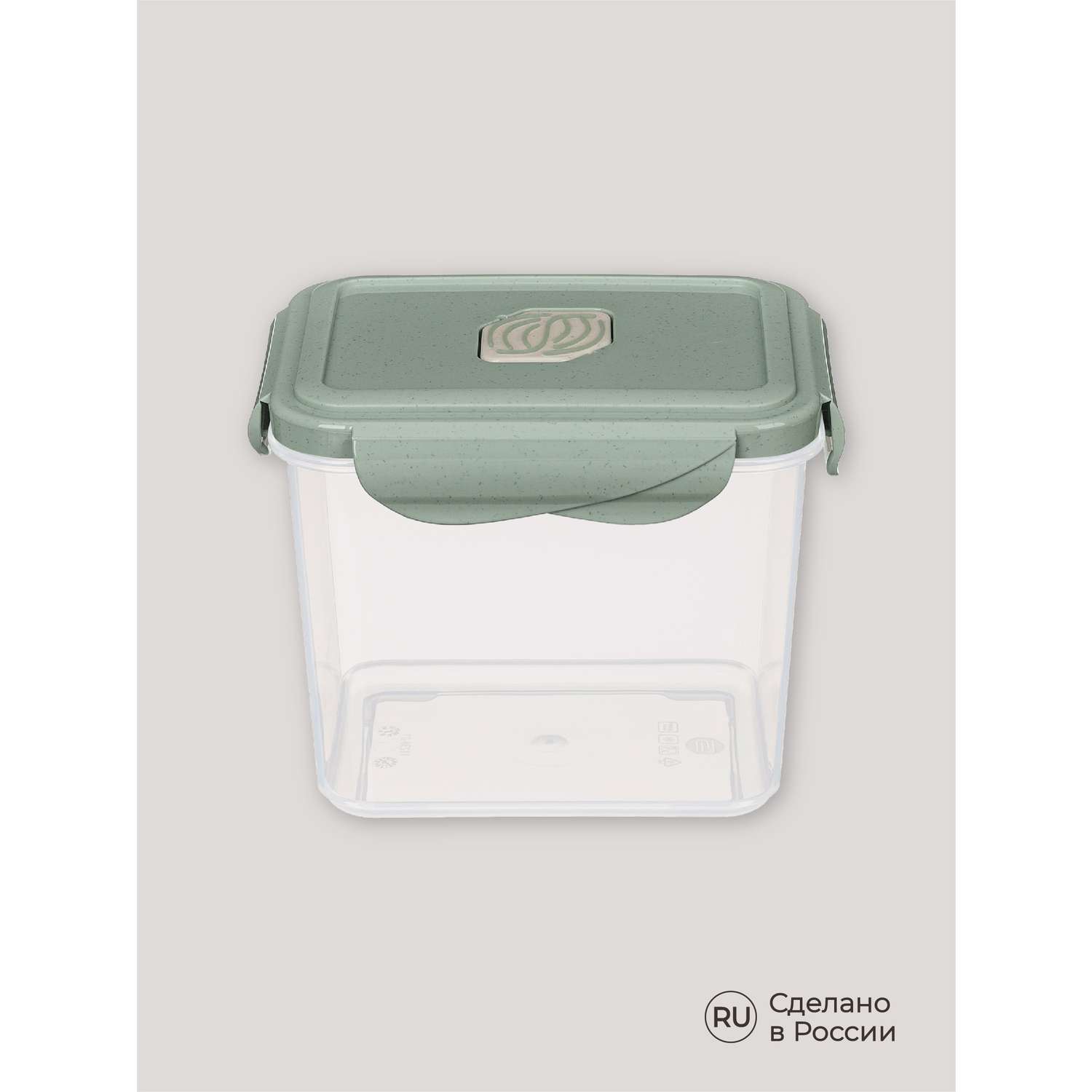 Контейнер Phibo для продуктов герметичный с клапаном Eco Style прямоугольный 0.9л зеленый флэк - фото 7