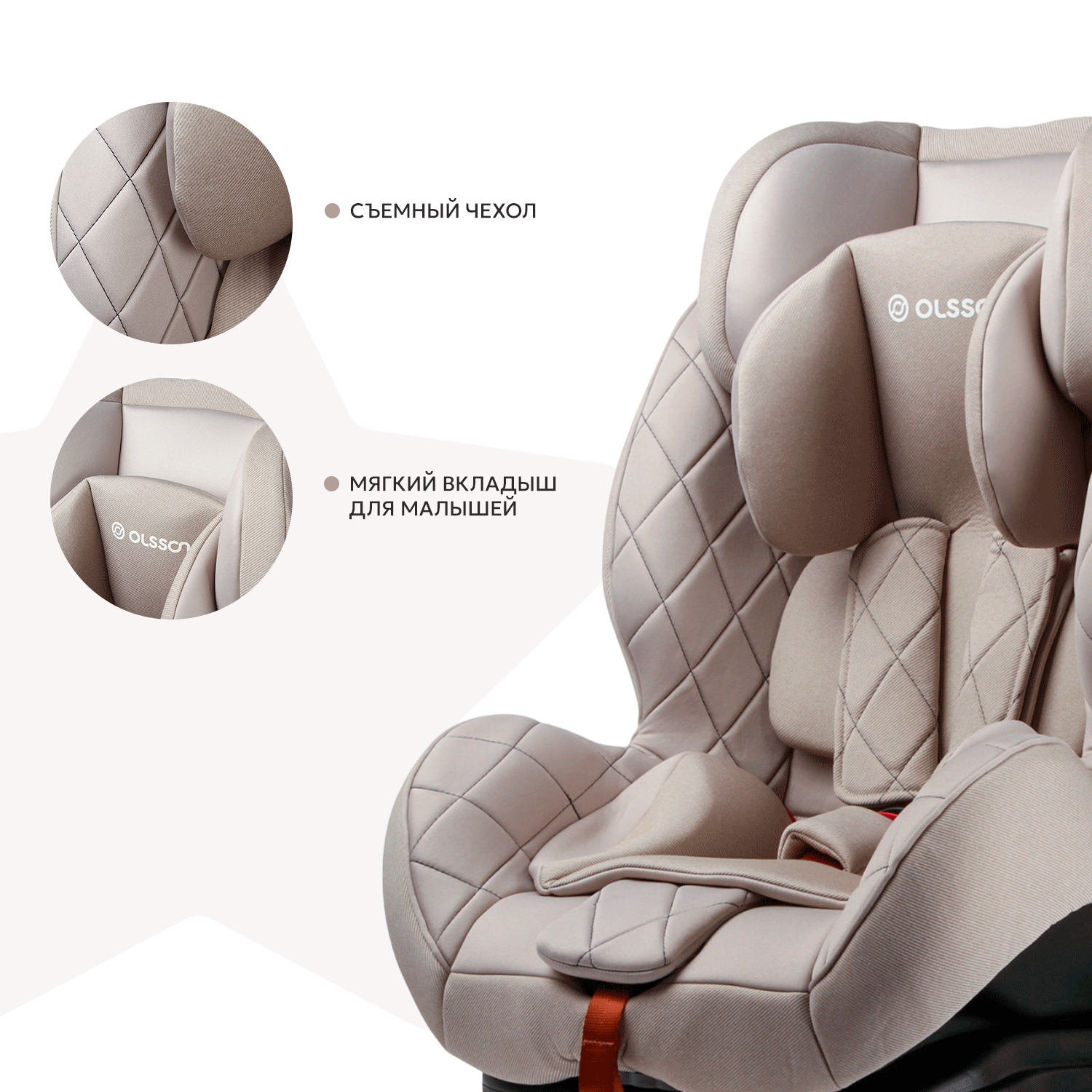 Автокресло Olsson Voyager Fix Beige Sport Isofix 1/2/3 (9-36 кг) - фото 3