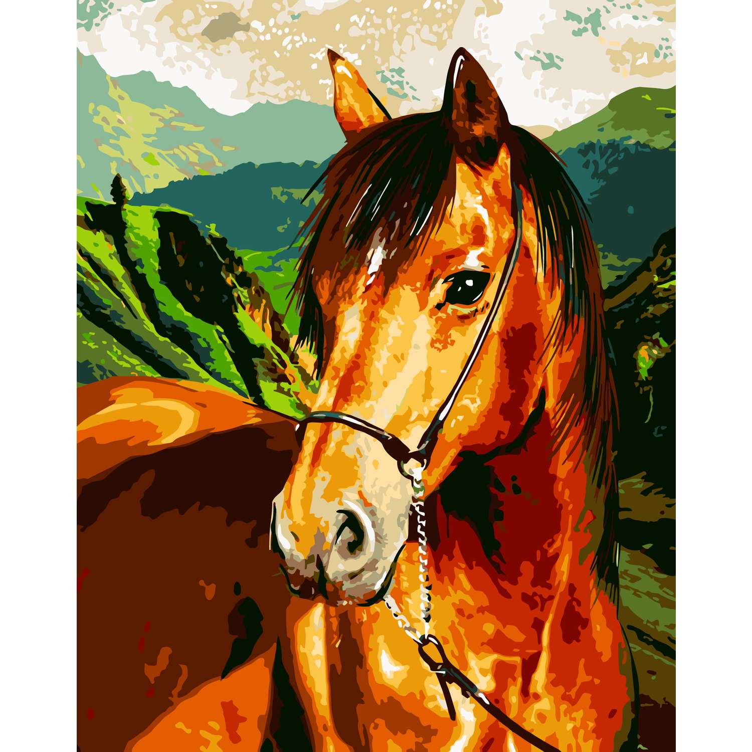 Картина по номерам Diamond WAY Лошадь в горах - фото 1