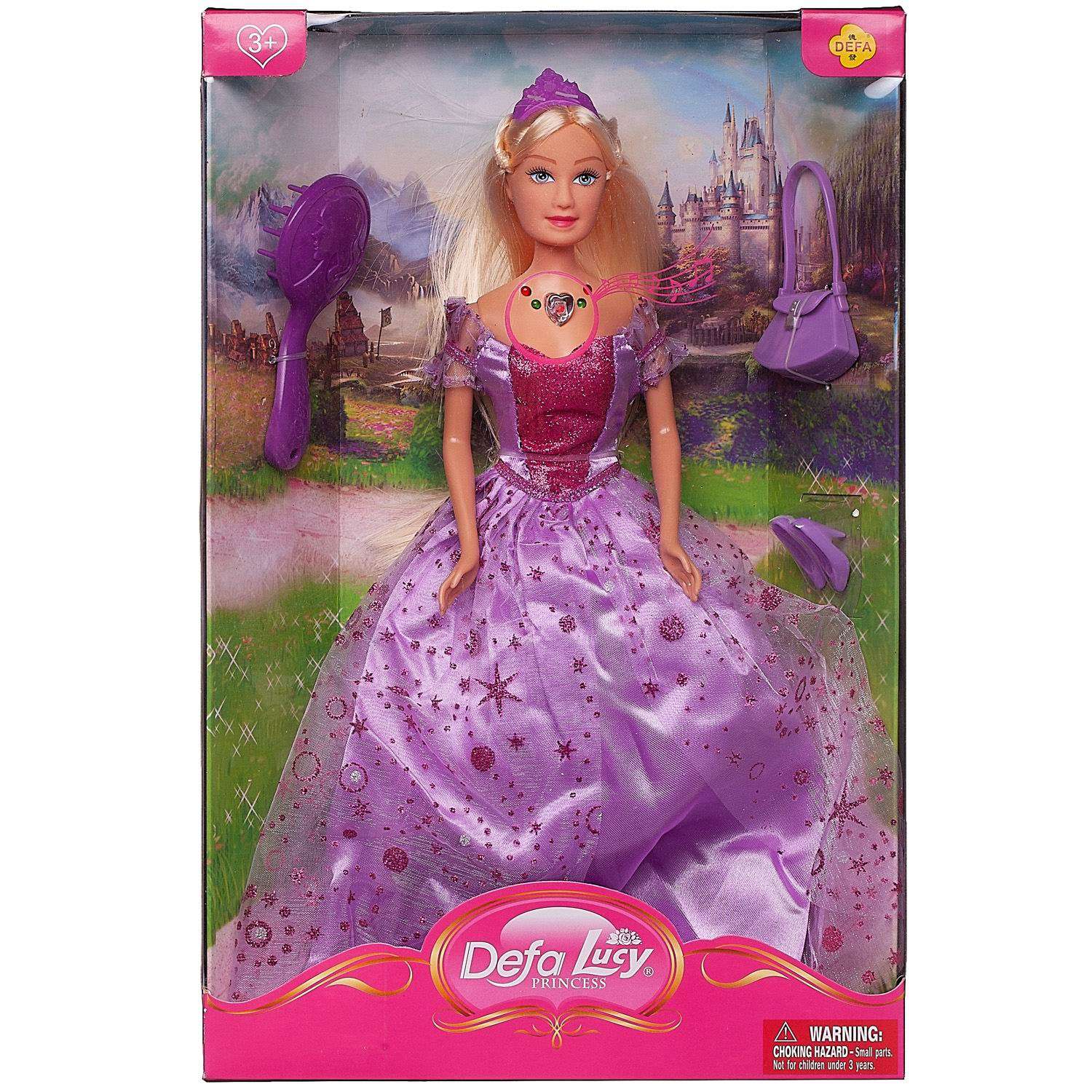 Игровой набор ABTOYS Кукла Defa Lucy Принцесса с игровыми предметами 8239d/фиолетовое - фото 1