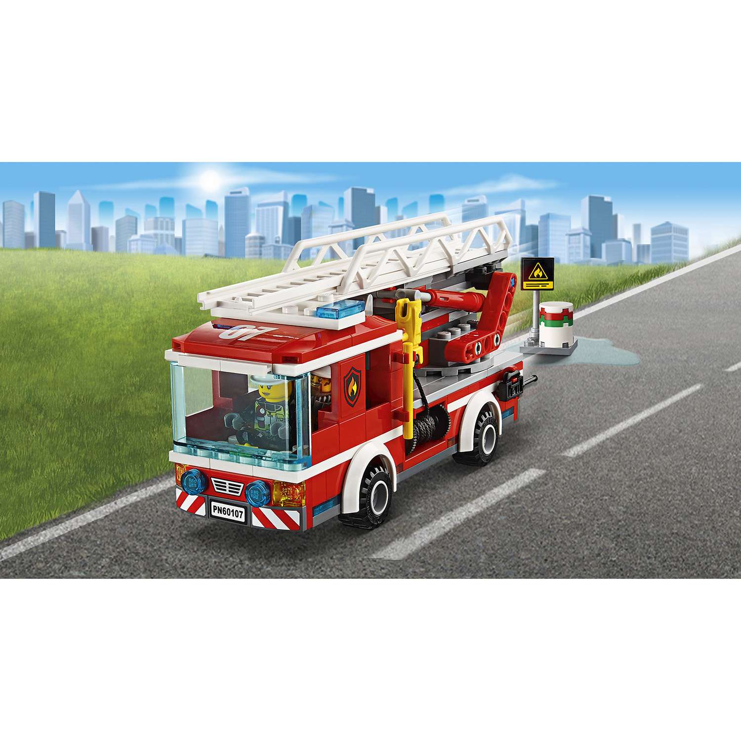 Конструктор LEGO City Fire Пожарный автомобиль с лестницей (60107) - фото 9