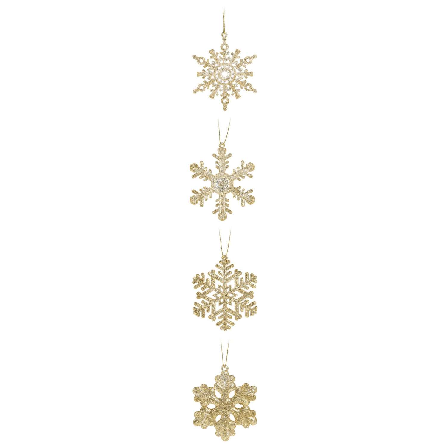 Набор елочных украшений KOOPMAN Снежинка 2 шт. Золотой в ассортименте CAA726153 - фото 1