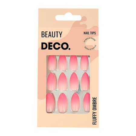 Накладные ногти DECO. Fluffy ombre pinky 24 шт + клеевые стикеры 24 шт