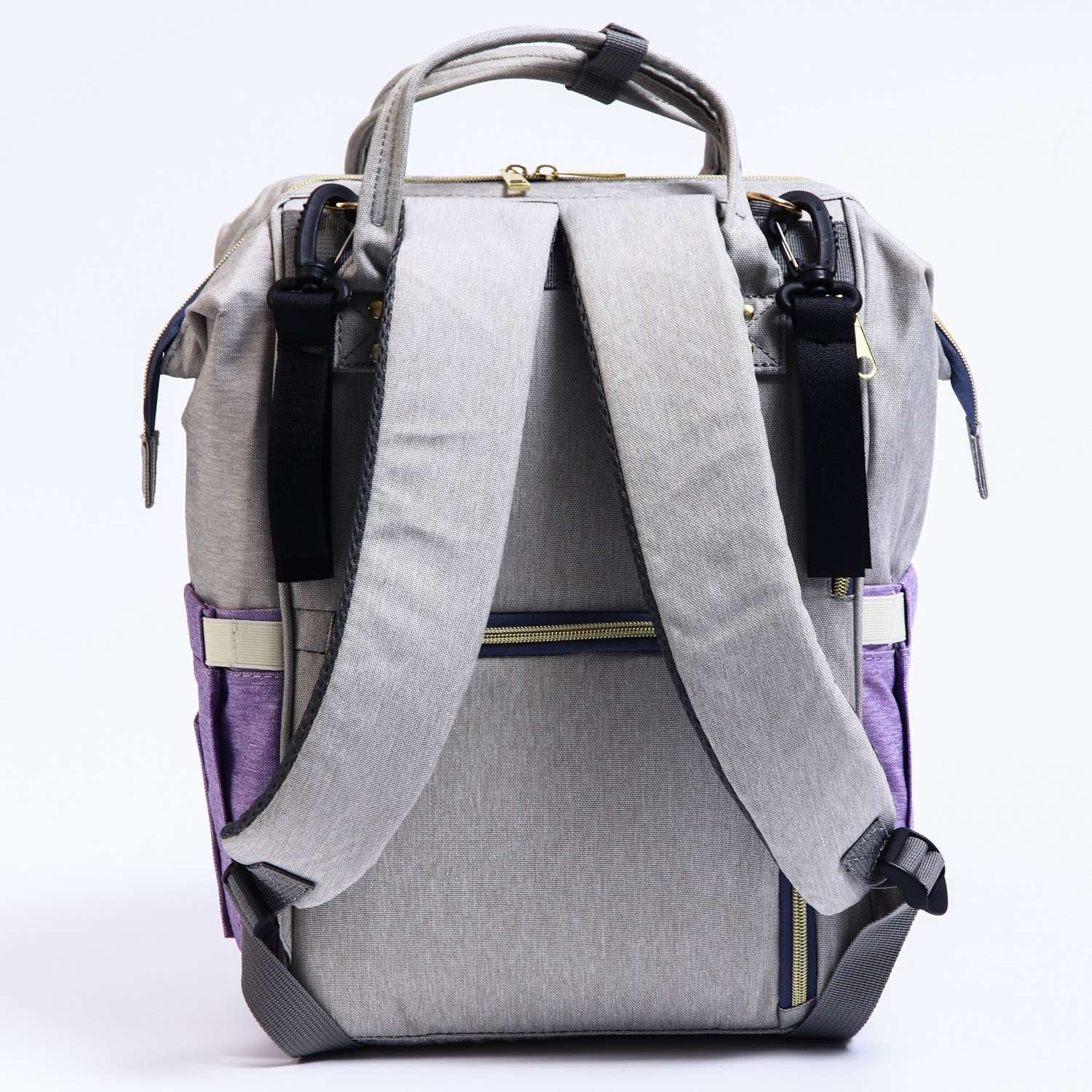 Сумка-рюкзак Sima-Land для хранения вещей малыша цвет серый/фиолетовый - фото 5