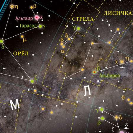 Карта настенная ГЕОДОМ Звездное небо Планеты 101х69 см в тубусе