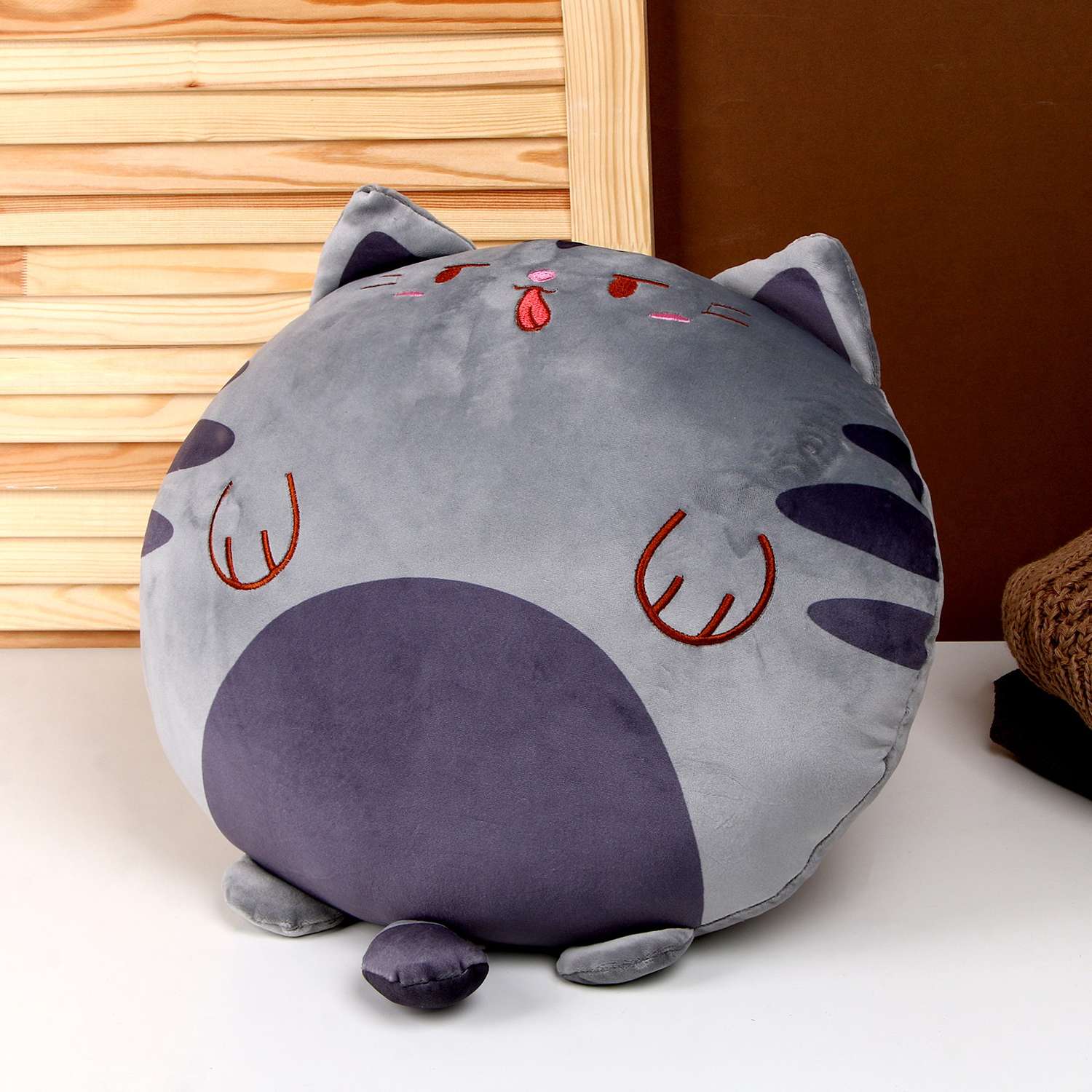 Мягкая игрушка Sima-Land подушка «Кот» 43 см цвет серый - фото 2