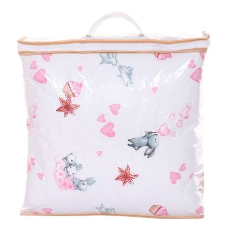 Одеяло Спаленка-kids детское всесезонное Rainbow 1.5-спальное зайчата-розовые