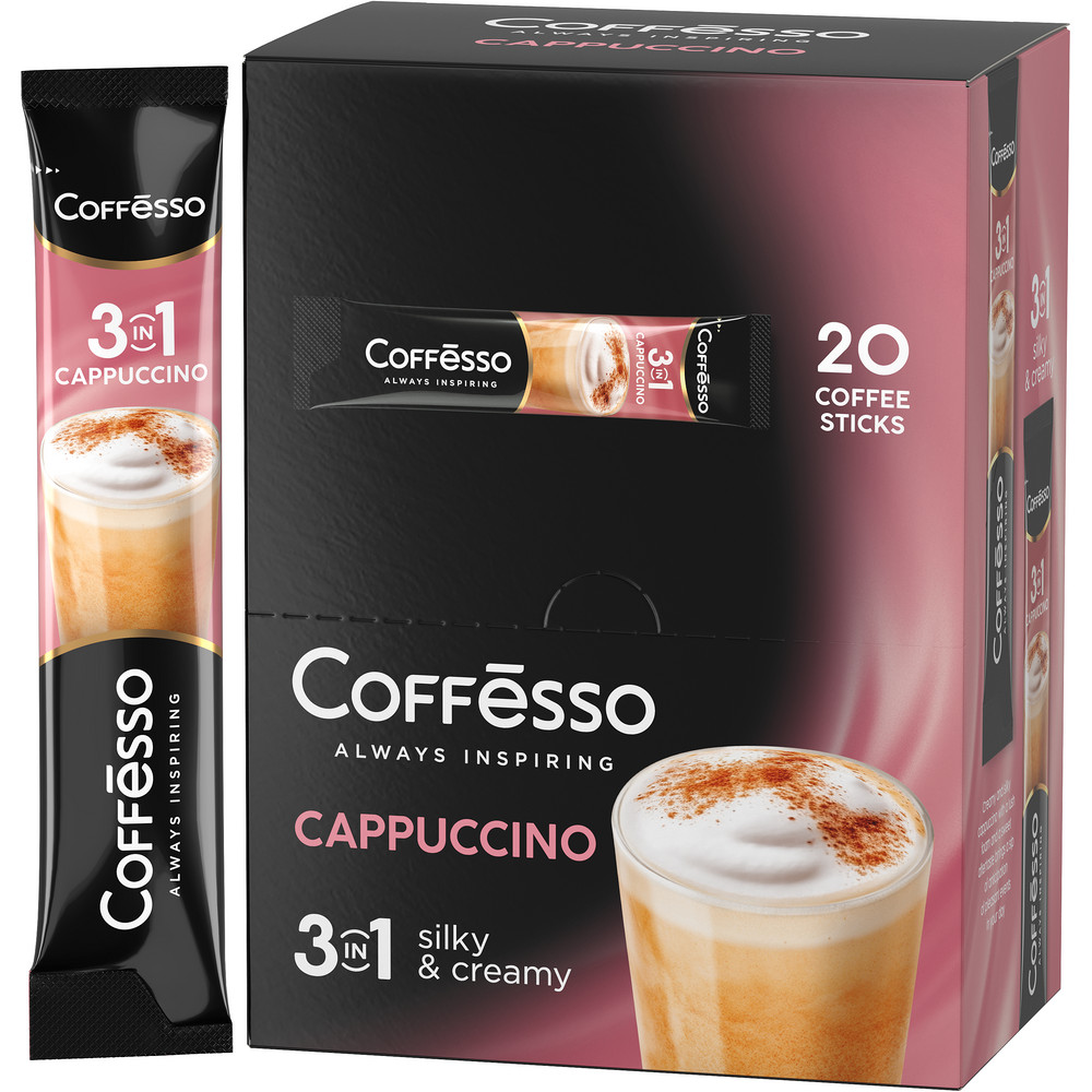 Кофе растворимый Coffesso Cappuccino 3в1 молотый 300г стик купить по цене  411 ₽ в интернет-магазине Детский мир