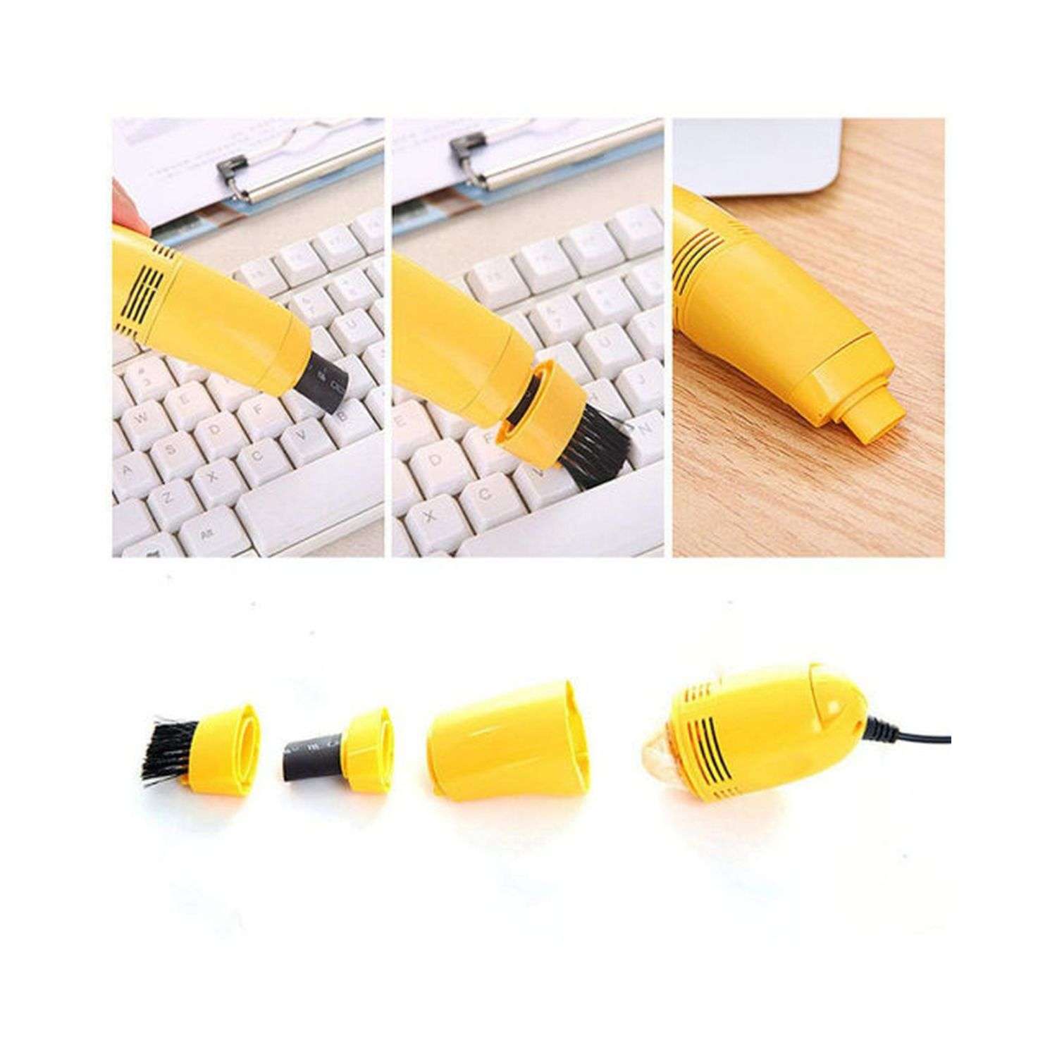 Мини-пылесос для клавиатуры Uniglodis жёлтый от USB - фото 2