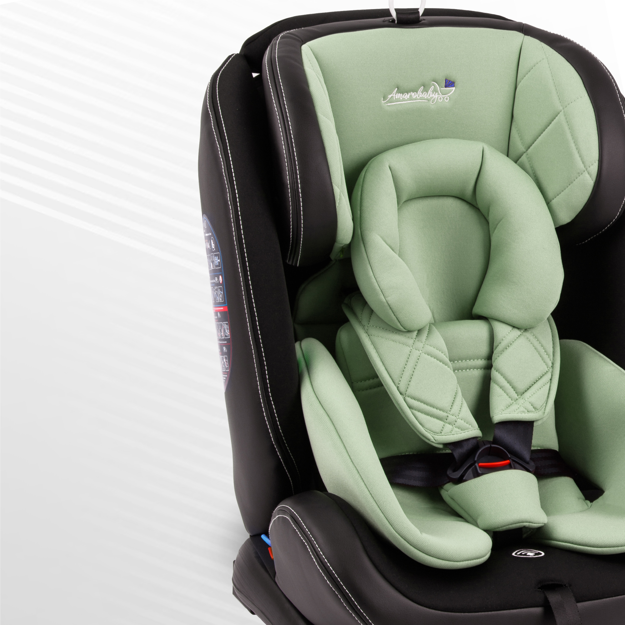 Автокресло детское AmaroBaby ST-3 Isofix класс D группа 0+ 1 2 3 хаки - фото 21