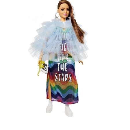 Кукла Barbie Экстра в радужном платье MATTEL