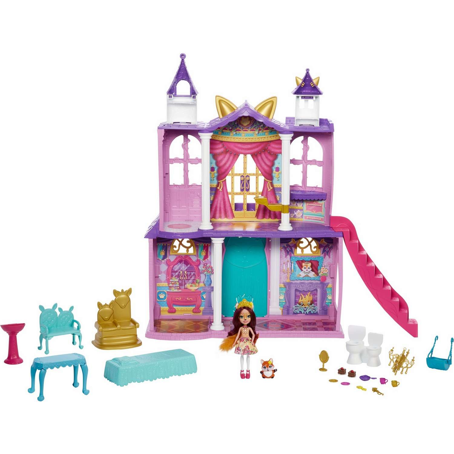 Дом для кукол Enchantimals Семья Бал в королевском замке с куклой, мебелью и аксессуарами GYJ17 GYJ17 - фото 1