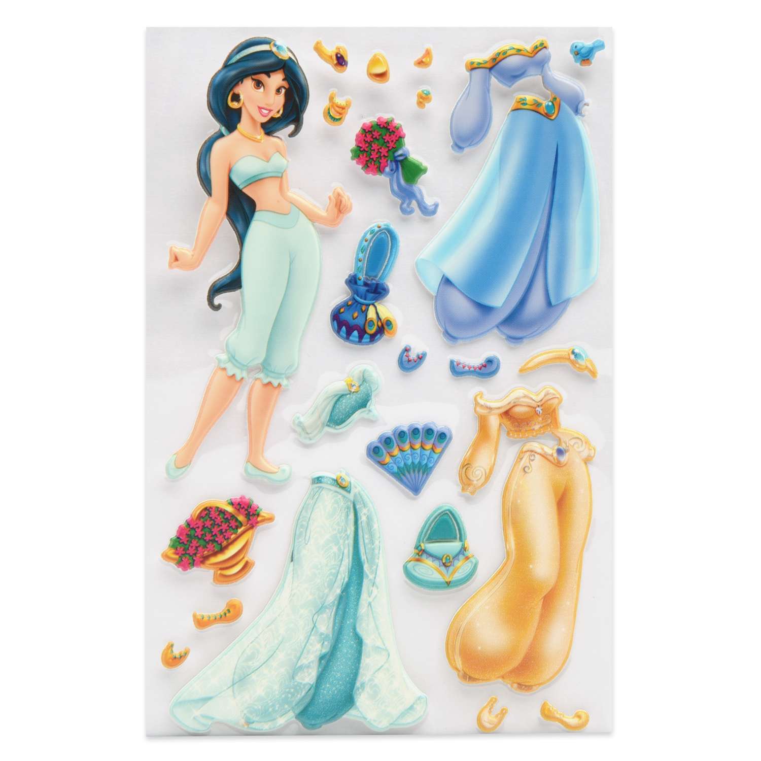 Наклейка декоративная лицензионная Disney Жасмин с нарядами - фото 1