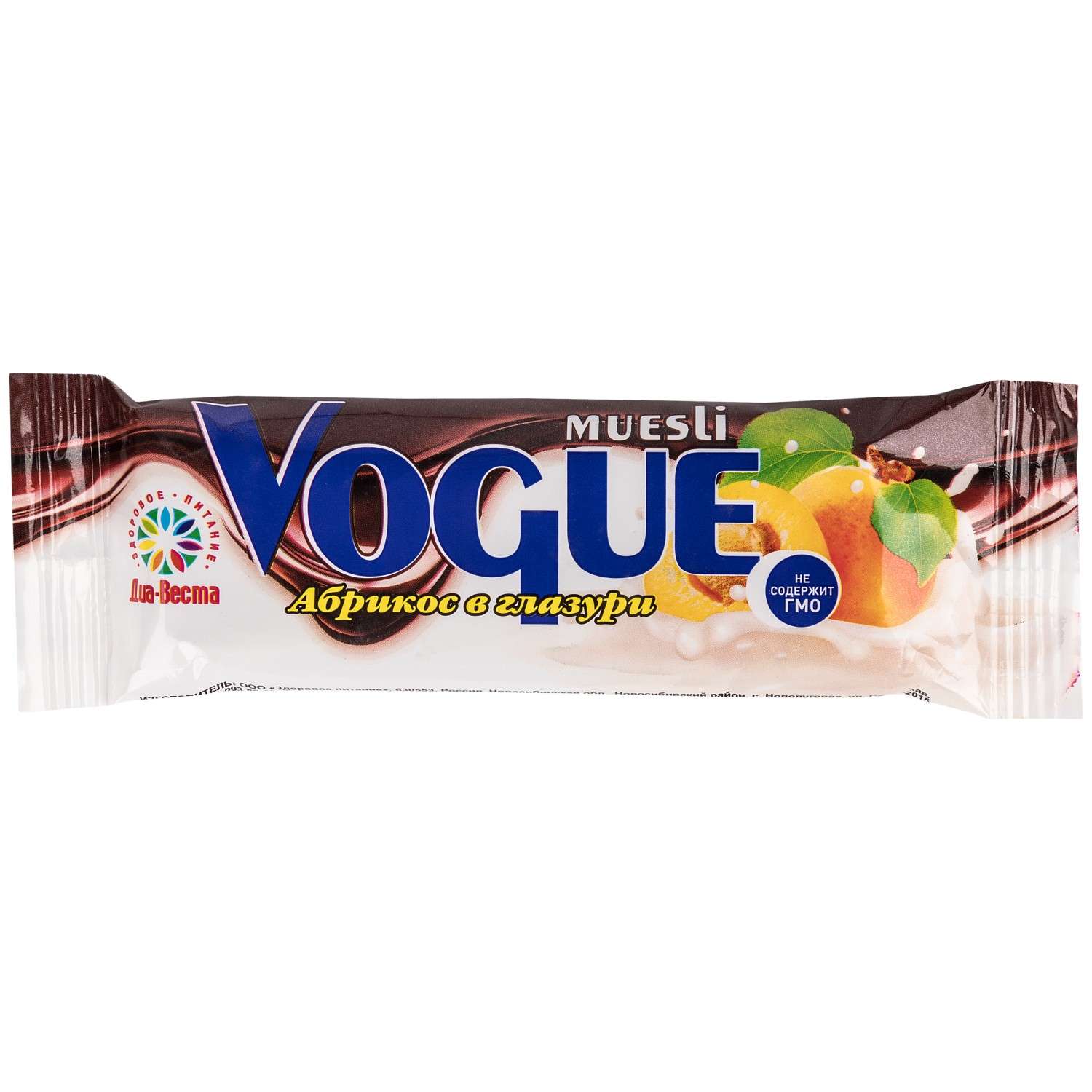 Батончик-мюсли Диа-Веста Vogue абрикос в глазури 37г - фото 1