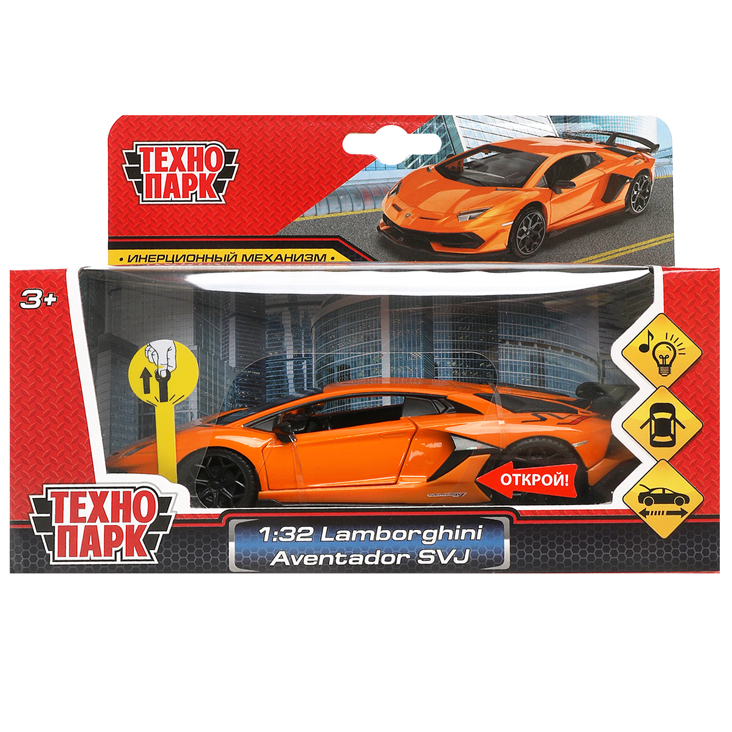 Автомобиль Технопарк Lamborghini 1:32 инерционный 380127 - фото 2