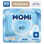 Гигиенические прокладки Momi Женские Normal с крылышками 245 см 60 шт