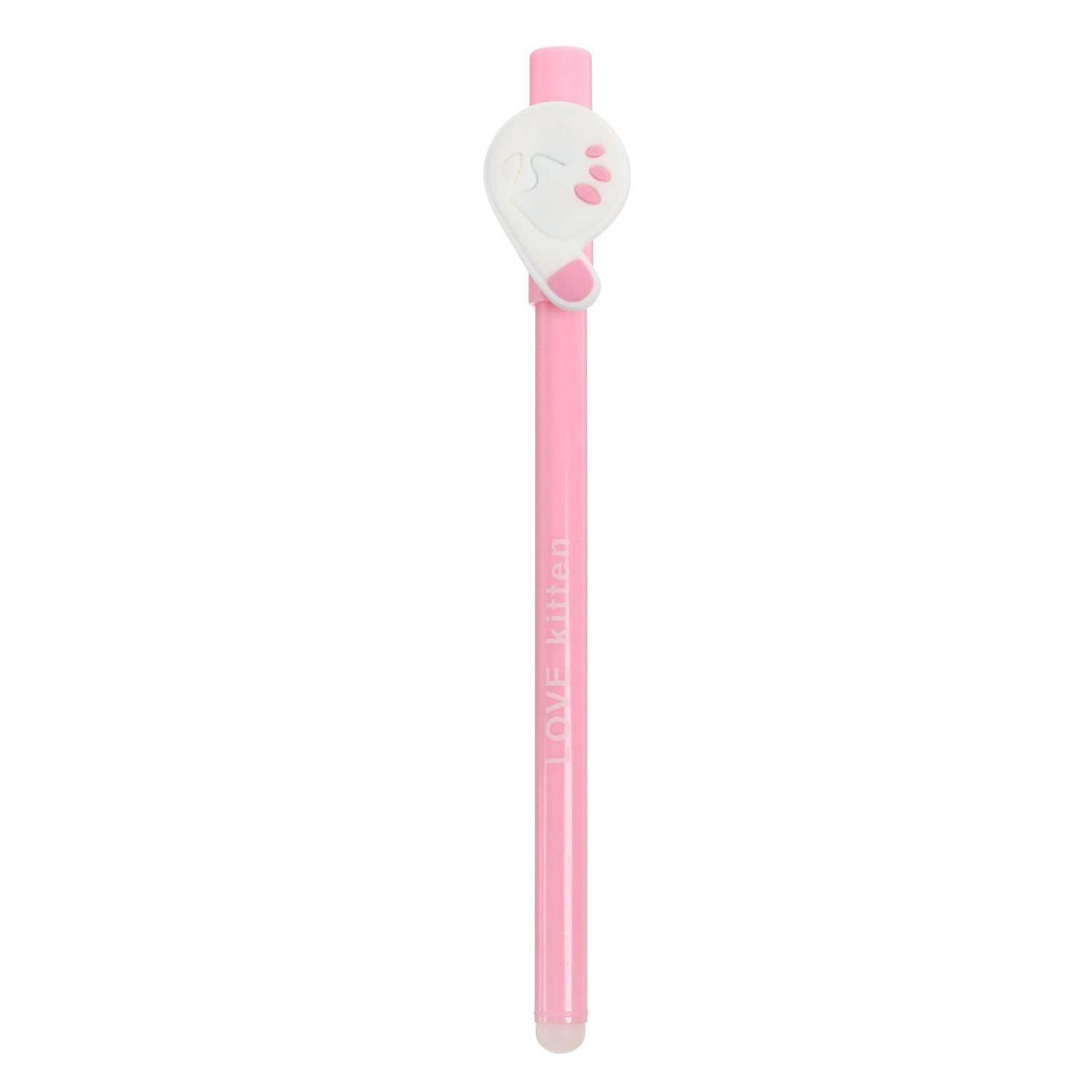 Ручка Sima-Land гелевая со стираемыми чернилами черный корпус розовый «Кошечка клубком» - фото 1