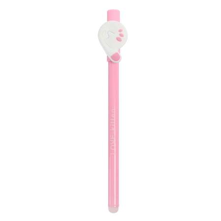 Ручка Sima-Land гелевая со стираемыми чернилами черный корпус розовый «Кошечка клубком»