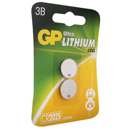 Батарейки GP Lithium CR2025 2шт CR2025E-7CR2