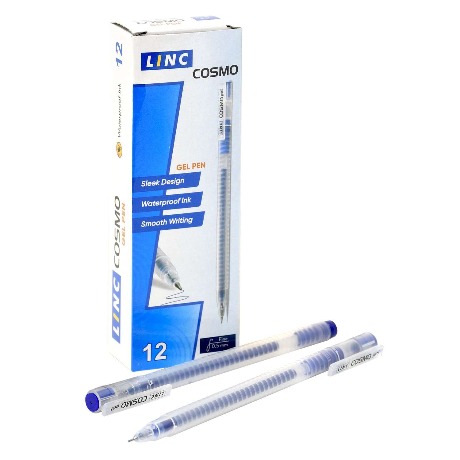 Ручки LINC Набор гелевых COSMO синие чернила 12 штук - фото 1