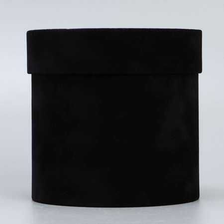 Коробка Дарите Счастье шляпная бархатная «Черная» 12 х 12 см