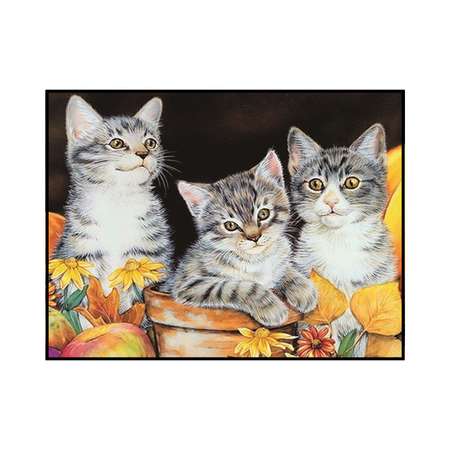 Алмазная мозаика Seichi Три котёнка 30х40 см