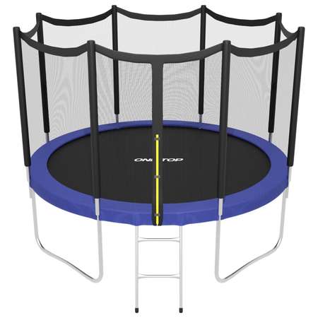 Батут ONLITOP d=366 см. с внешней защитной сеткой высотой 173 см и лестницей. цвет синий