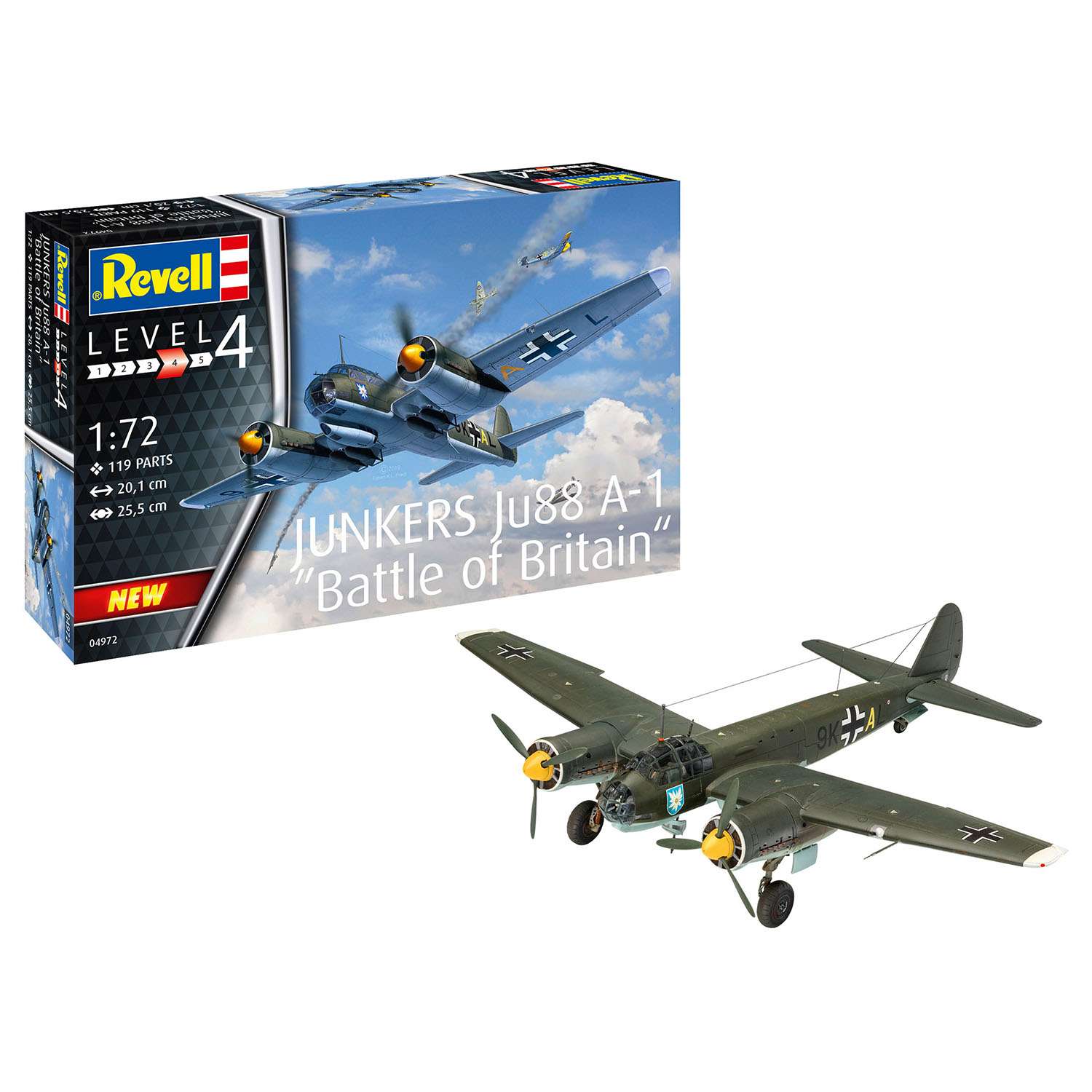 Модель для сборки Revell Скоростной средний бомбардировщик Junkers Ju88 A-1 04972 - фото 2