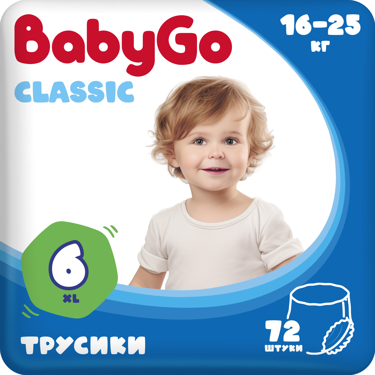 Подгузники-трусики Baby Go XL 16-25кг 72шт купить по цене 3099 ₽ в ...