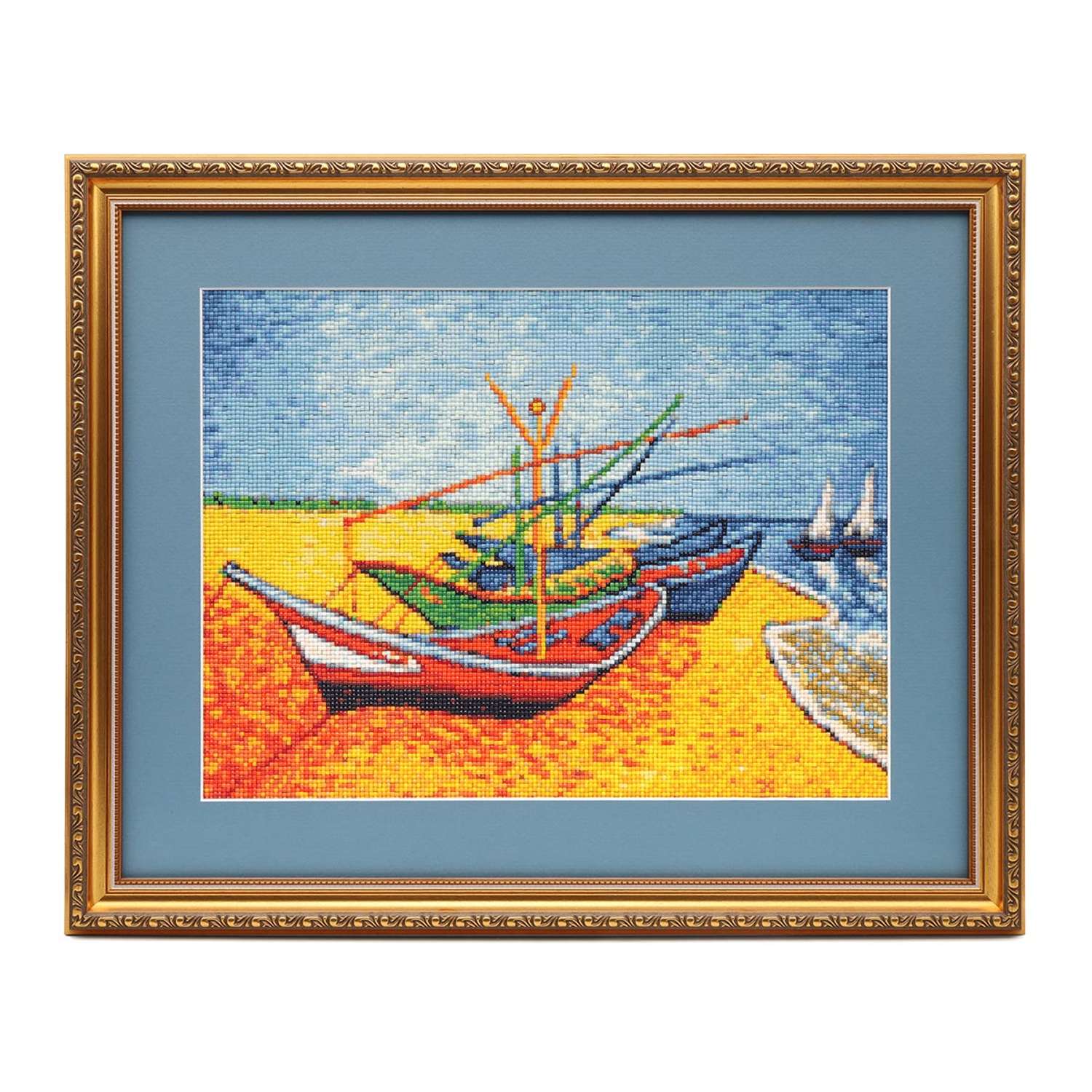 Алмазная мозаика Cristyle картина стразами Лодки в Сен-Мари Ван Гог 30х40 см Cr 340008 - фото 2
