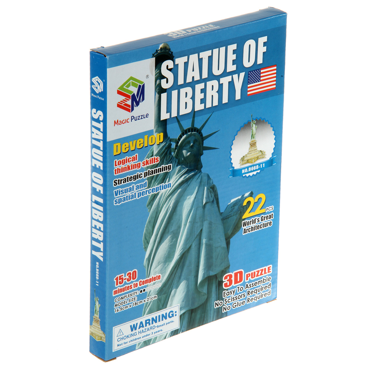 3D пазл Veld Co Мировая архитектура Статуя Свободы 22 детали - фото 2