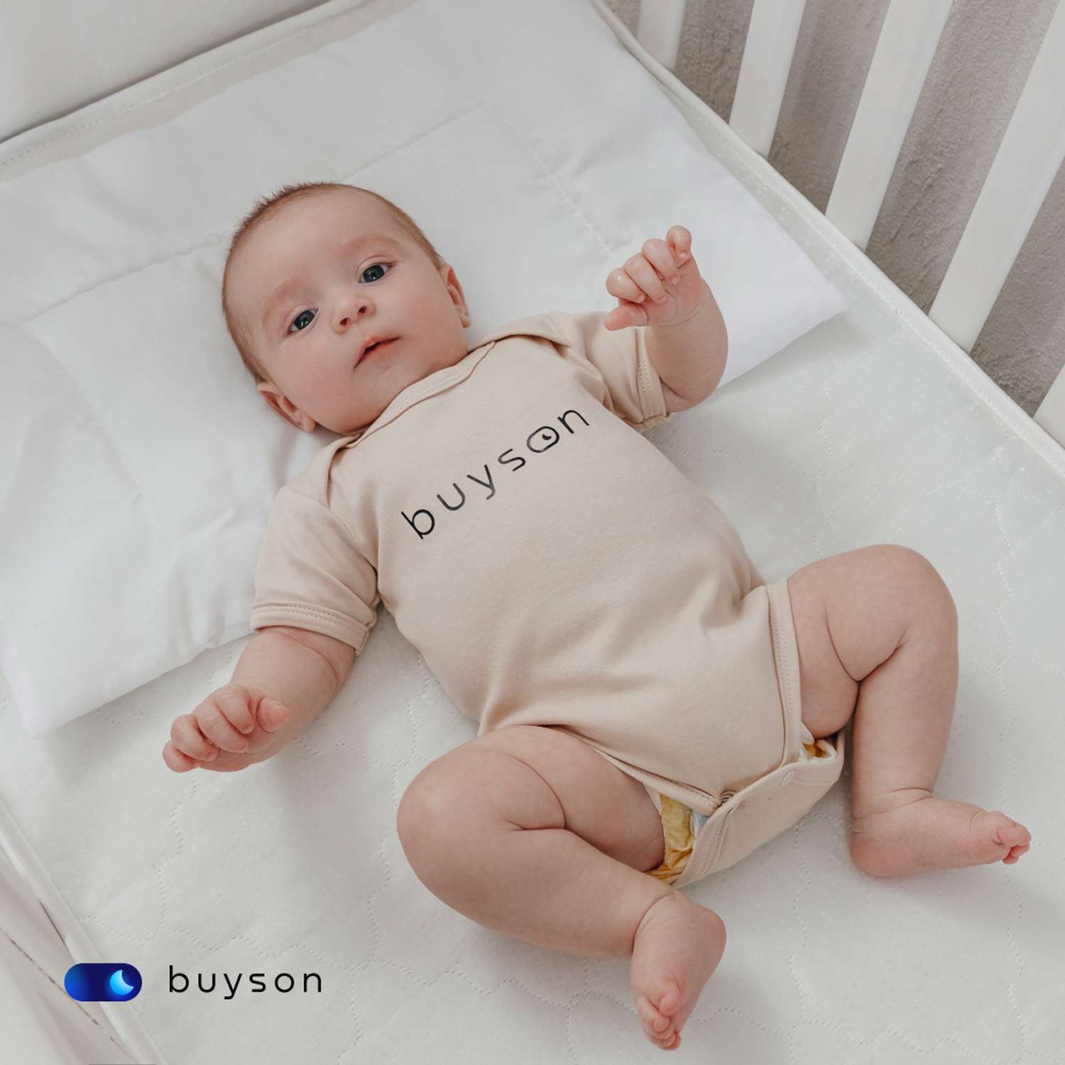 Анатомическая подушка buyson BuyMini для новорожденных от 0 до 3 лет 35х55 см высота 3 см - фото 7