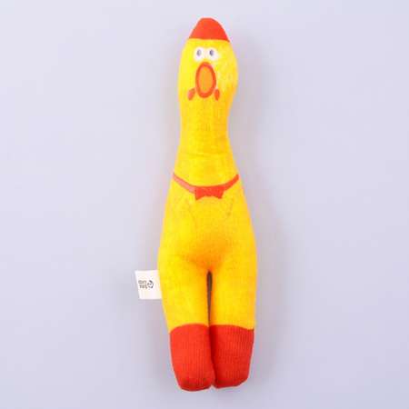 Игрушка для собак Пушистое счастье с пищалкой «‎Курица»‎ из текстиля 21х6.8 см