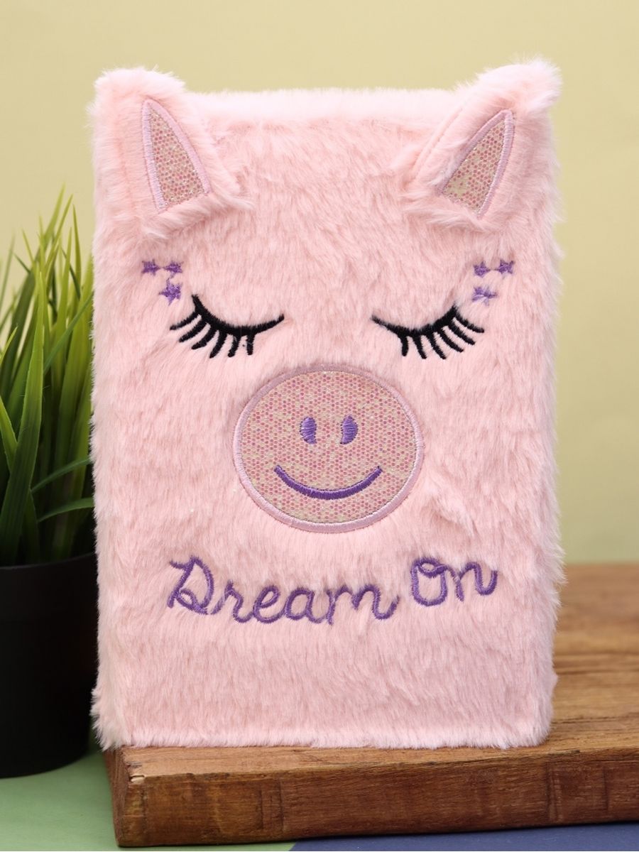 Блокнот плюшевый iLikeGift Dream on lama pink