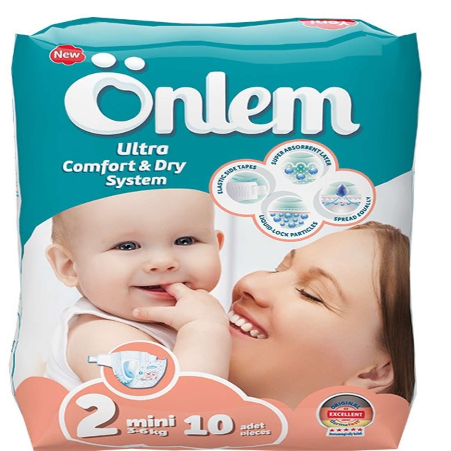 Подгузники Onlem Ultra Comfort Dry System для детей 2 3-6 кг 10 шт - фото 1