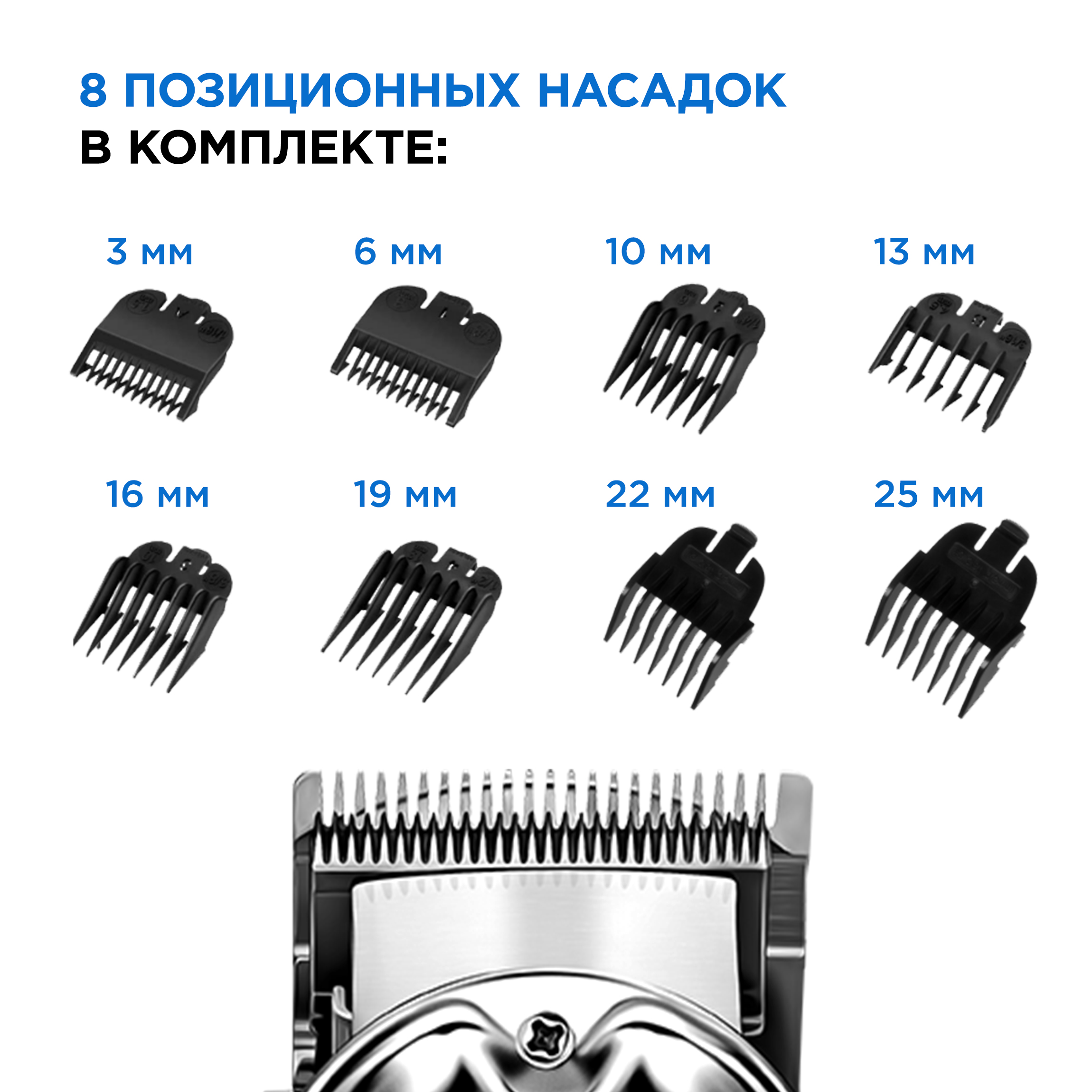 Машинка для стрижки Dykemann беспроводная DH44 для барбера с керамическими лезвиями и дисплеем - фото 6