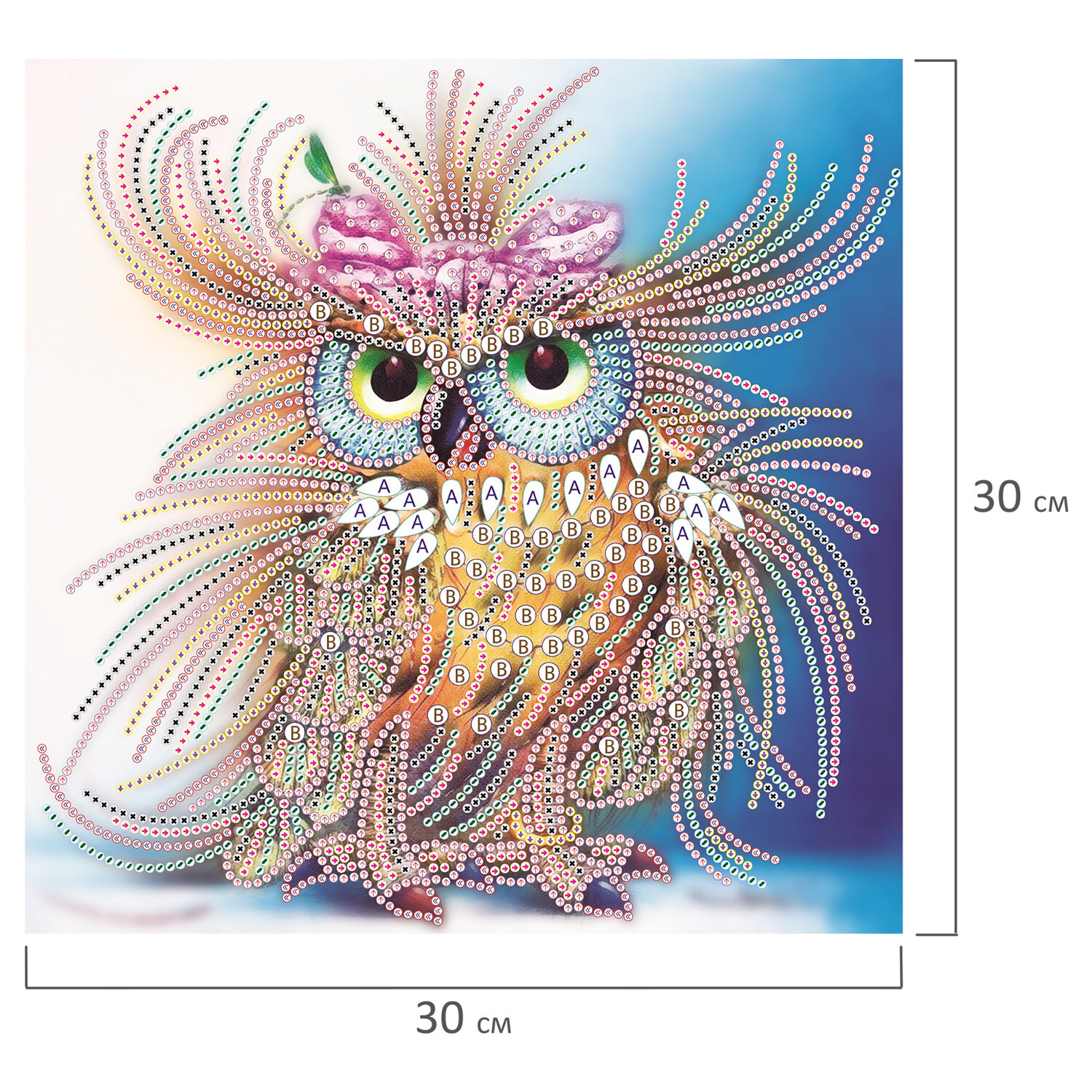 Алмазная мозаика Остров Сокровищ 30х30 см королевская сова - фото 9