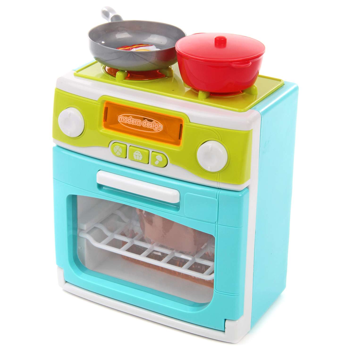 Детская кухня Amico Плита посуда игрушечные продукты свет звуки - фото 1