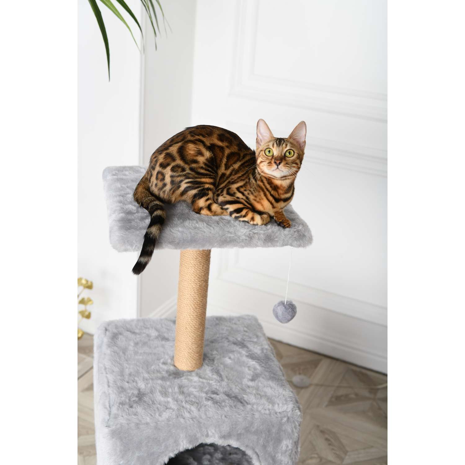 Когтеточка для кошек домик БРИСИ Серый - фото 9