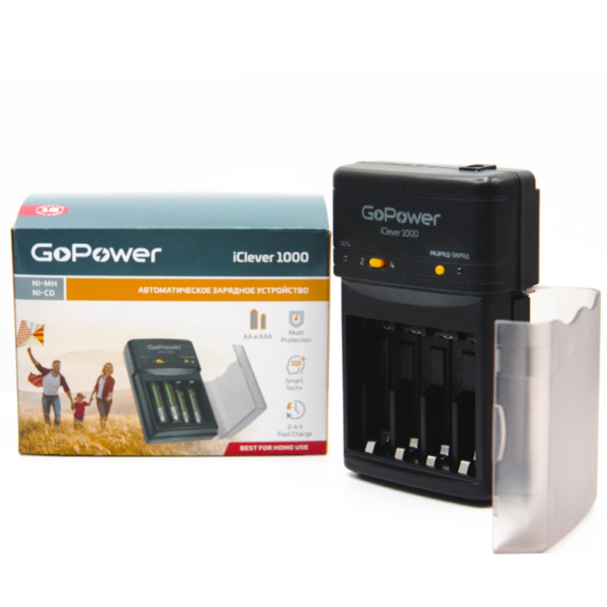 Зарядное устройство GoPower iClever1000 Ni-MH/Ni-Cd 4 слота - фото 1