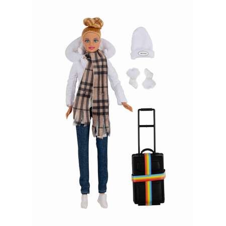 Кукла Defa Lucy Зимнее путешествие 28 см чемодан белый