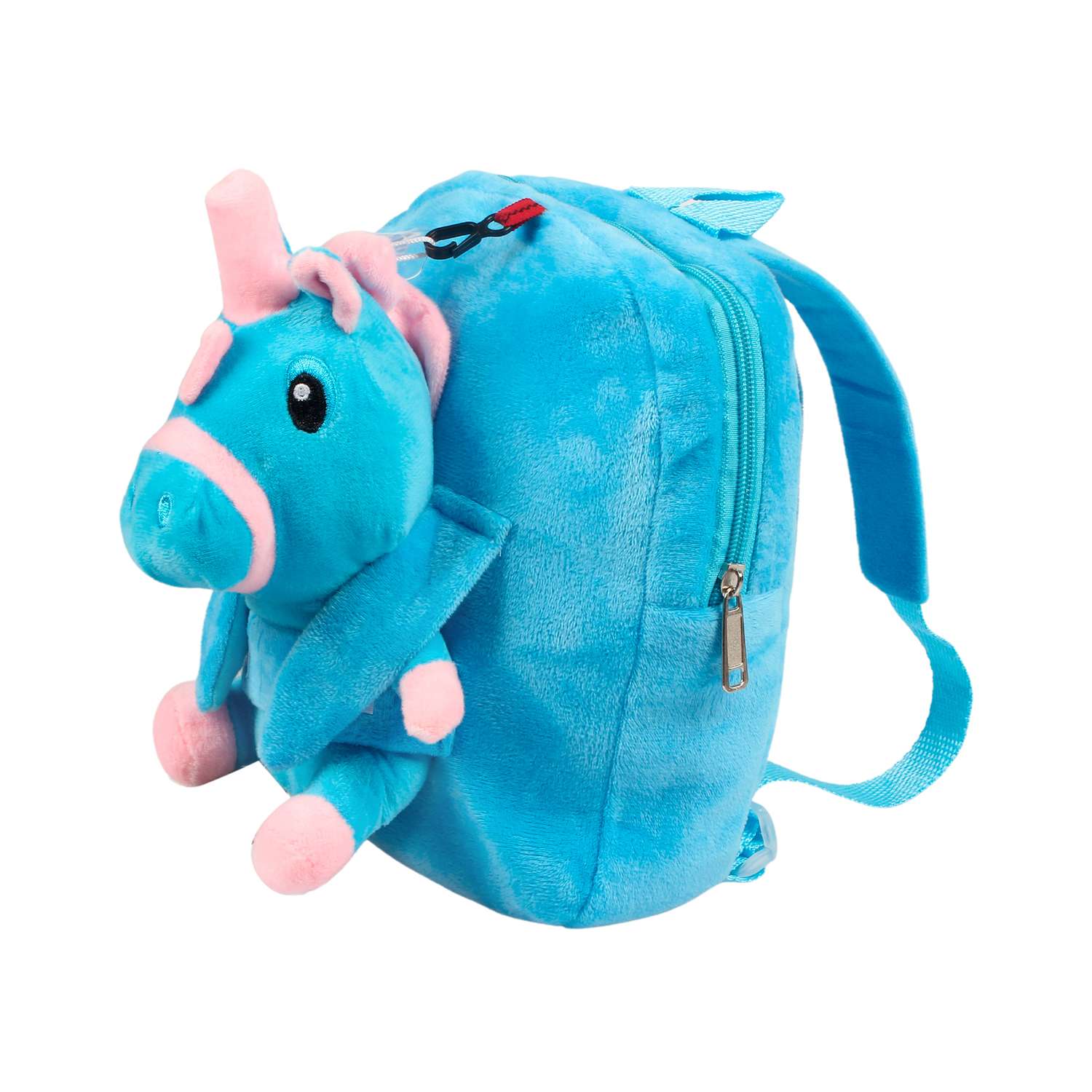 Рюкзак с игрушкой Little Mania голубой Дракоша с розовым - фото 2