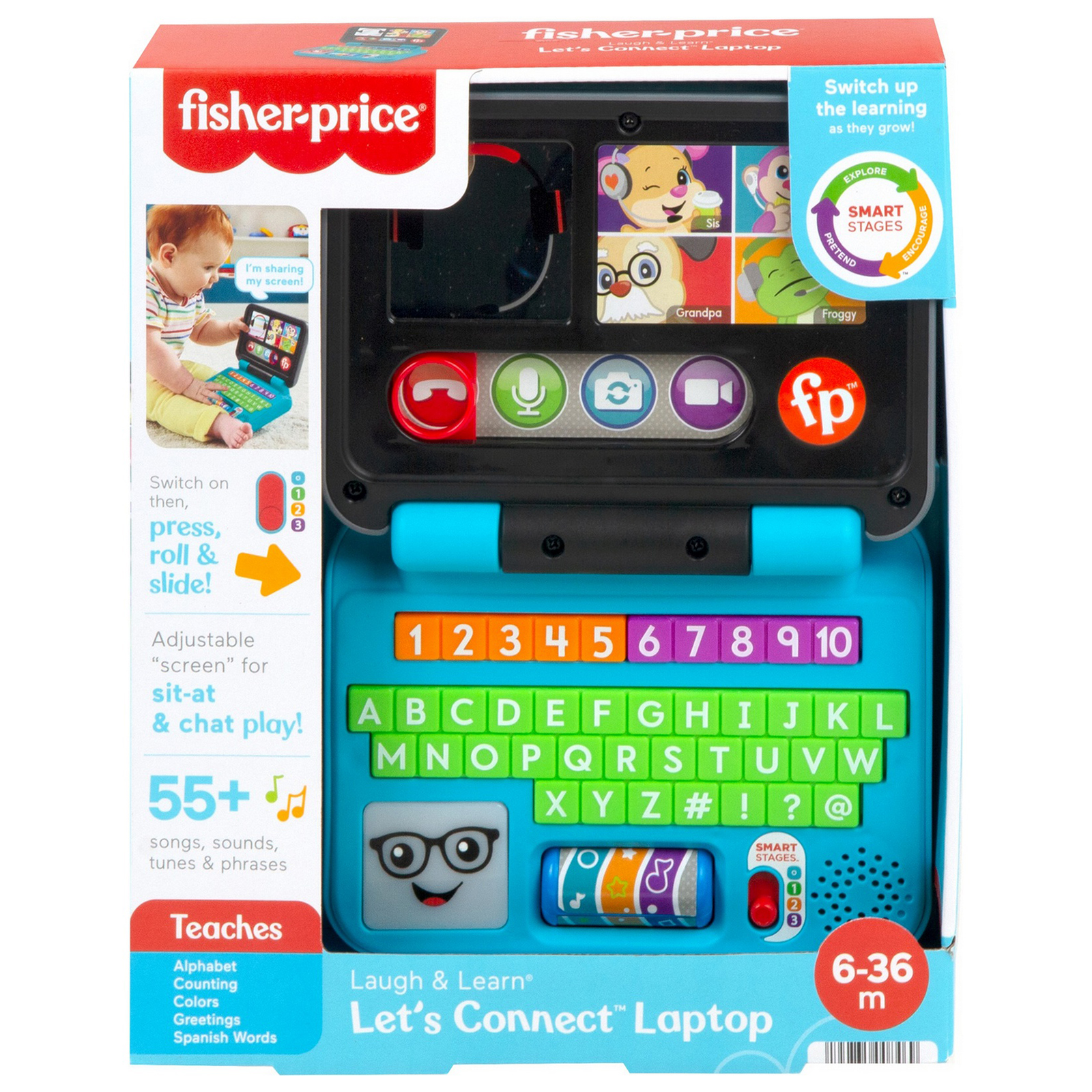 Игрушка Fisher Price Смейся и учись Ноутбук для малыша HHH06 купить по цене  999 ₽ в интернет-магазине Детский мир